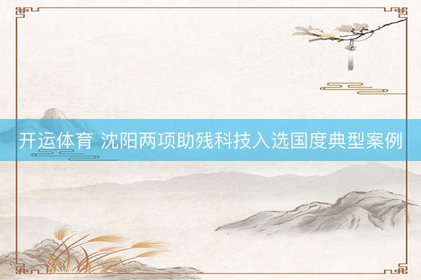 开运体育 沈阳两项助残科技入选国度典型案例