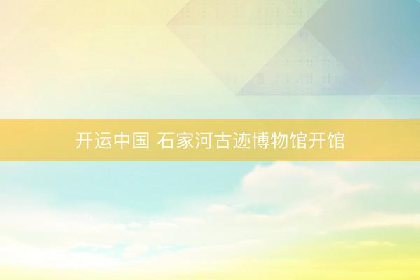 开运中国 石家河古迹博物馆开馆