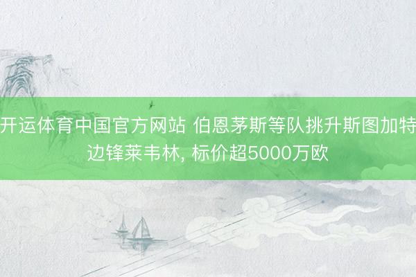 开运体育中国官方网站 伯恩茅斯等队挑升斯图加特边锋莱韦林, 标价超5000万欧